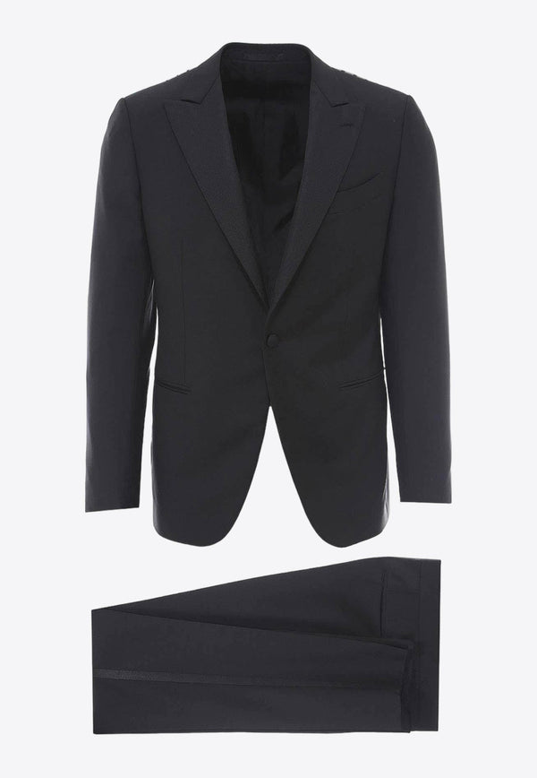 Single-Breasted Wool-Blend Suit