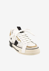 2.Zero Leather Low-Top Sneakers