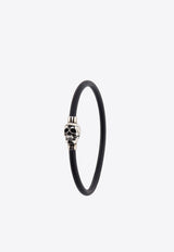 Skull-Detail Rubber Cord Bracelet