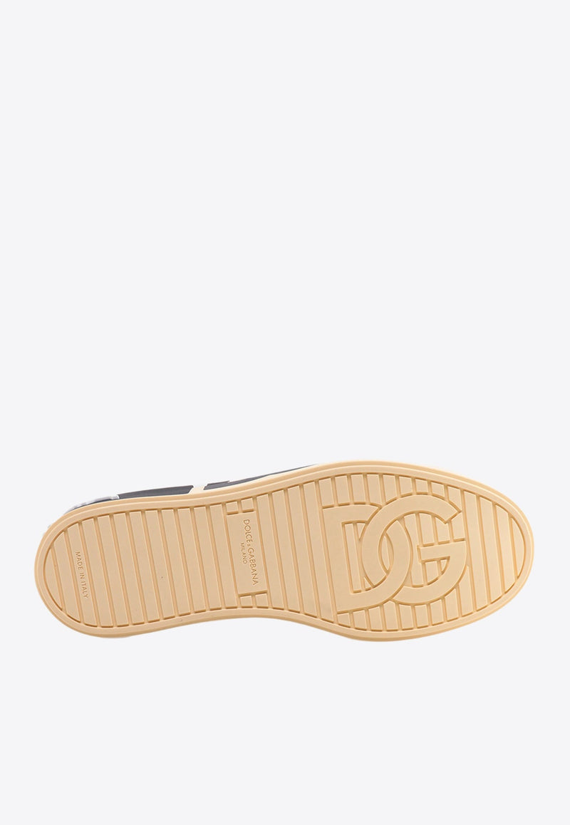 Portofino Printed Logo Leather Sneakers