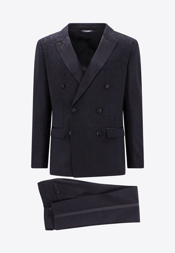 Wool Jacquard Double-Breasted Suit