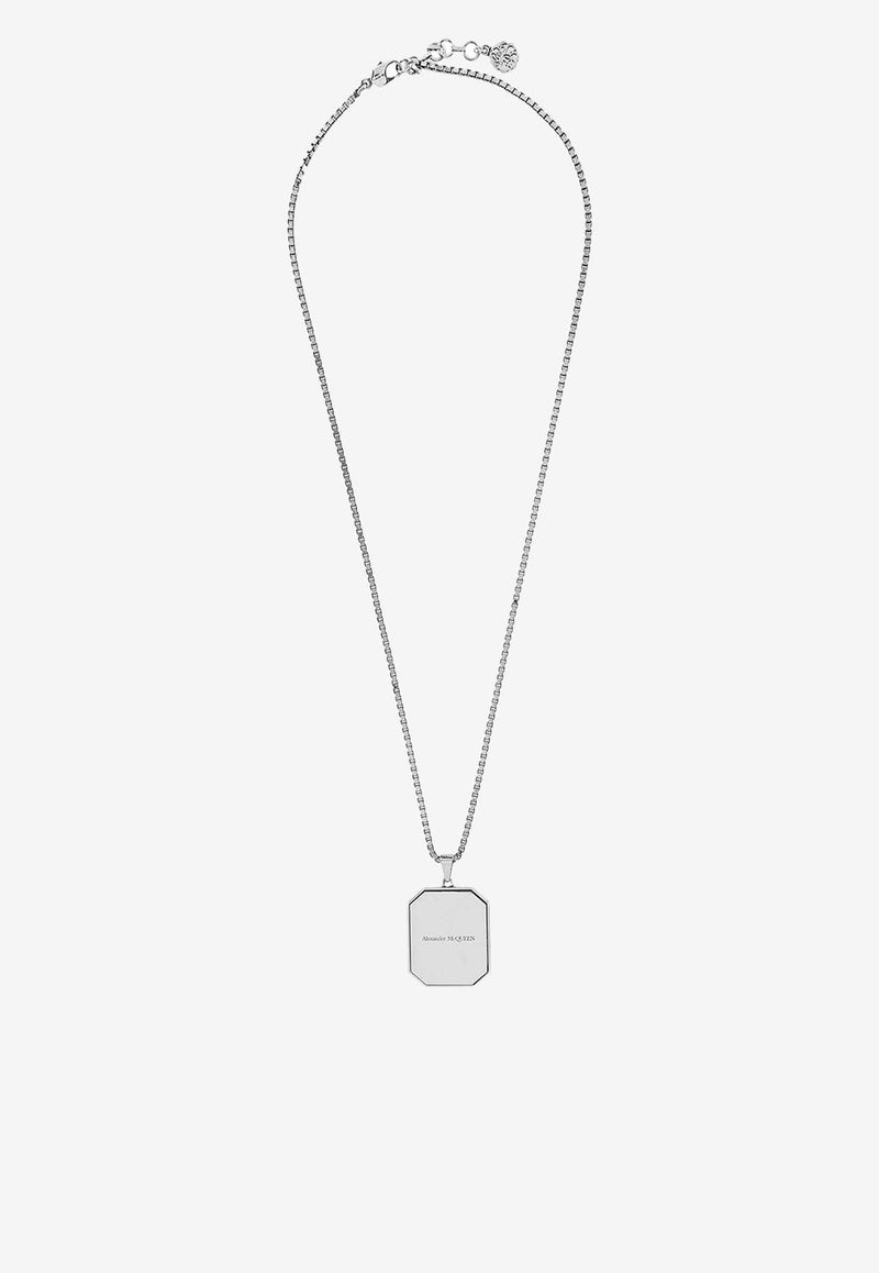 Logo Pendant Box Chain Necklace