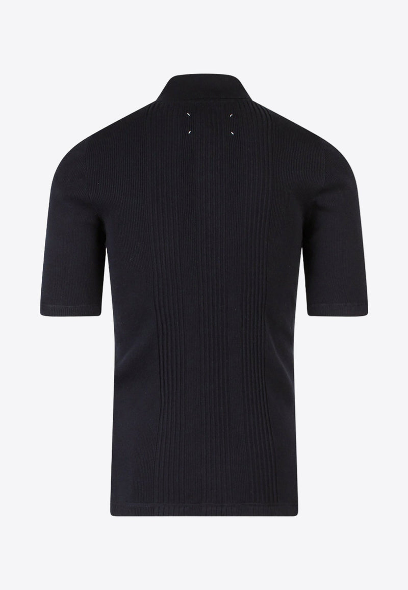 Short-Sleeved Knitted Polo T-shirt