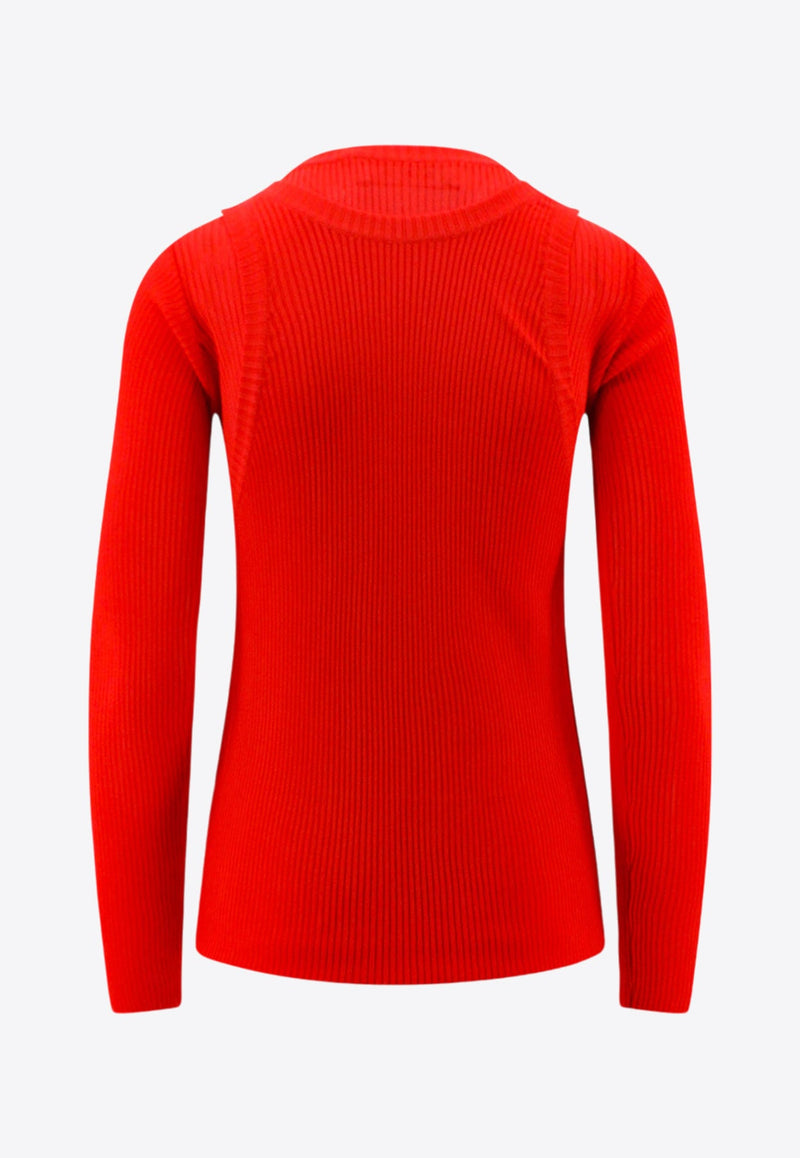 Long-Sleeved Ribbed Top