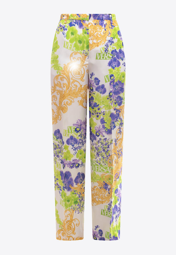 Floral Print Straight-Leg Pants
