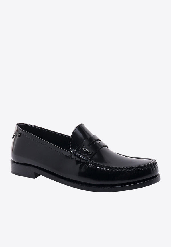 Shiny Leather Penny Loafers
