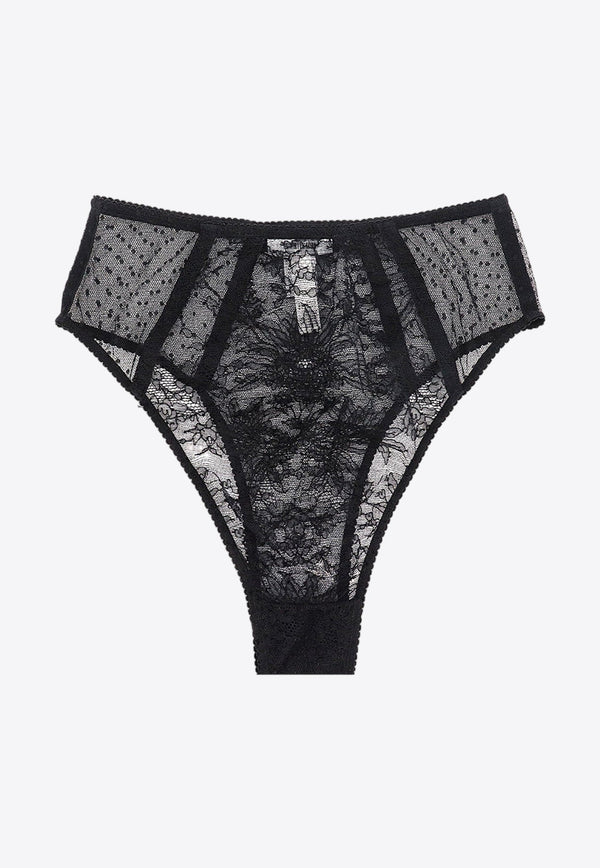 High-Waist Plumetis Lace Panties