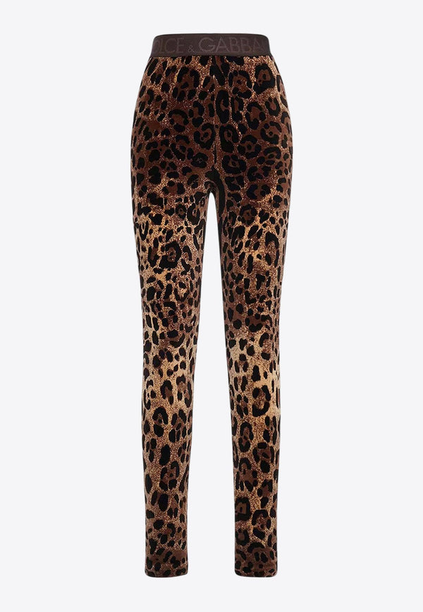 Leopard Print Jacquard Leggings
