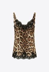 Leopard Print Silk Cami Top