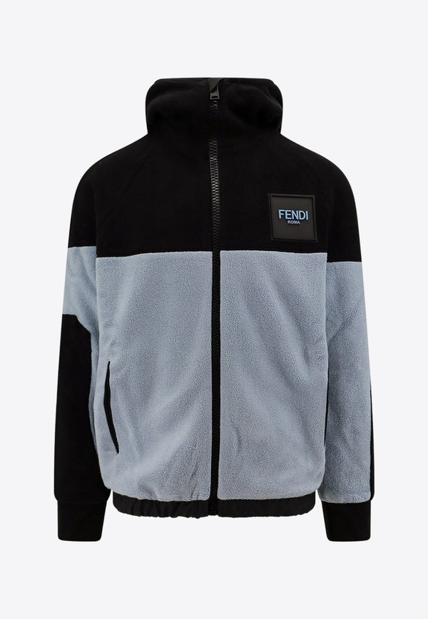 Colorblocked Zip-Up Fleece Sweatshirt