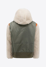 Shearling Inserts Zip-Up Jacket