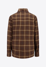 Logo Embroidered Checked Shirt