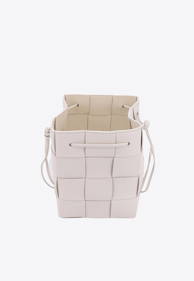 Small Cassette Bucket Bag in Intrecciato Leather