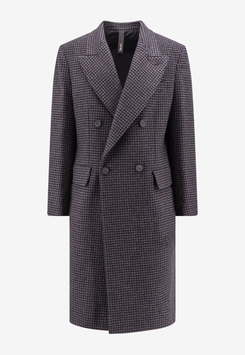 Martinafranca Houndstooth Wool-Blend Coat