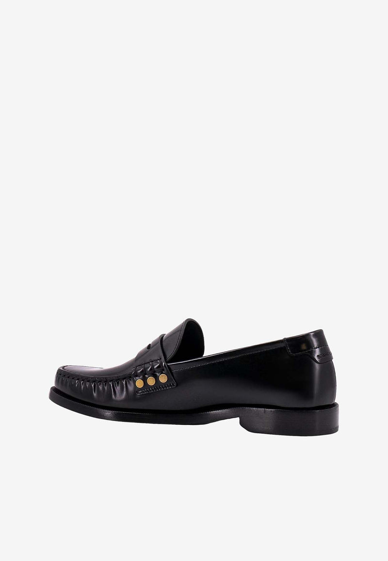 Almond-Toe Leather Loafers