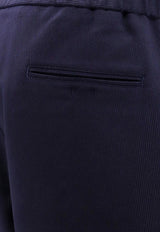 Tapered Ribbed Wool-Blend Pants