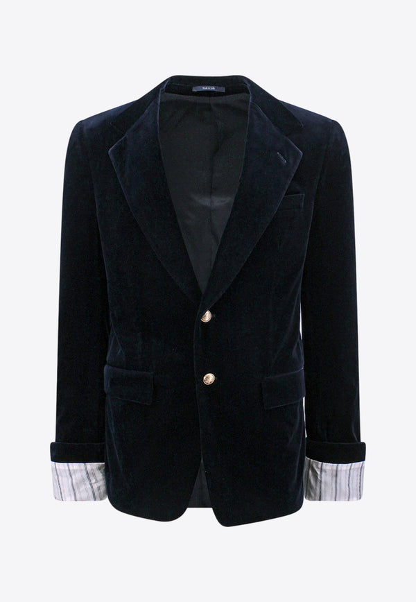 Single-Breasted Velvet Blazer