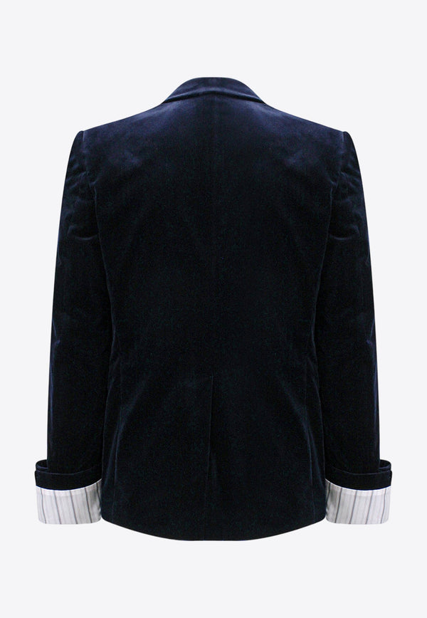 Single-Breasted Velvet Blazer