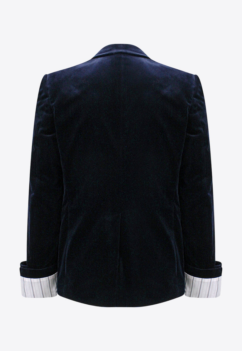 Single-Breasted Velvet Blazer