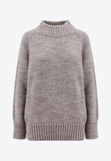 Mock-Neck Knitted Wool Sweater