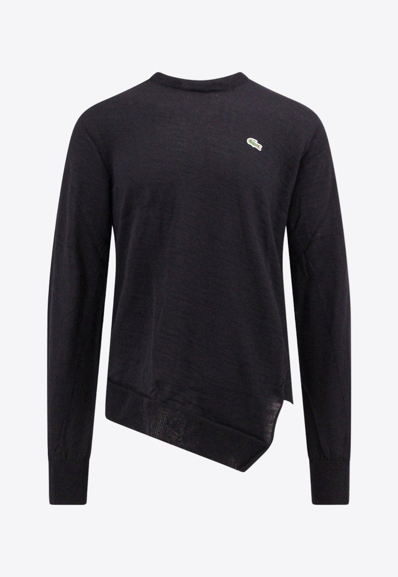 X Lacoste Asymmetric Wool Sweater