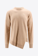 X Lacoste Asymmetric Wool Sweater