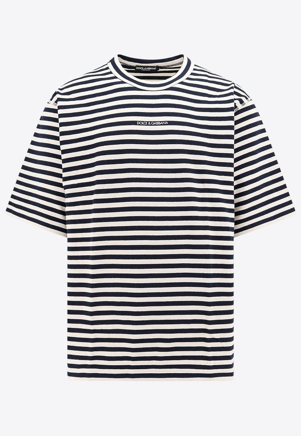 Logo Embroidered Stripe T-shirt