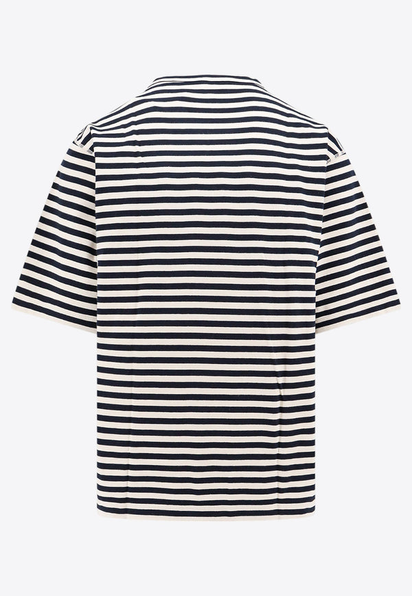 Logo Embroidered Stripe T-shirt