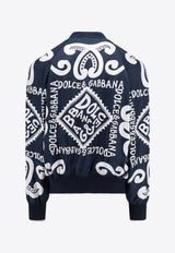 Marina Print Silk Bomber Jacket