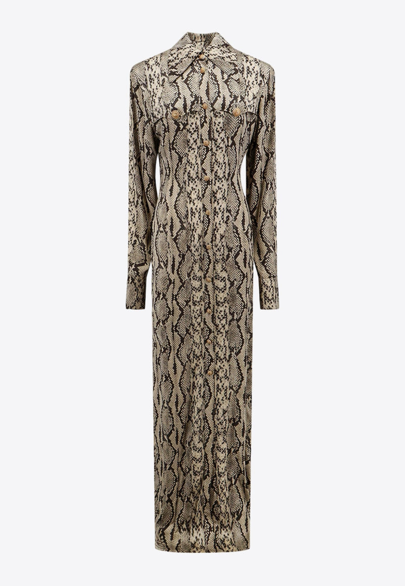 Python Print Maxi Shirt Dress