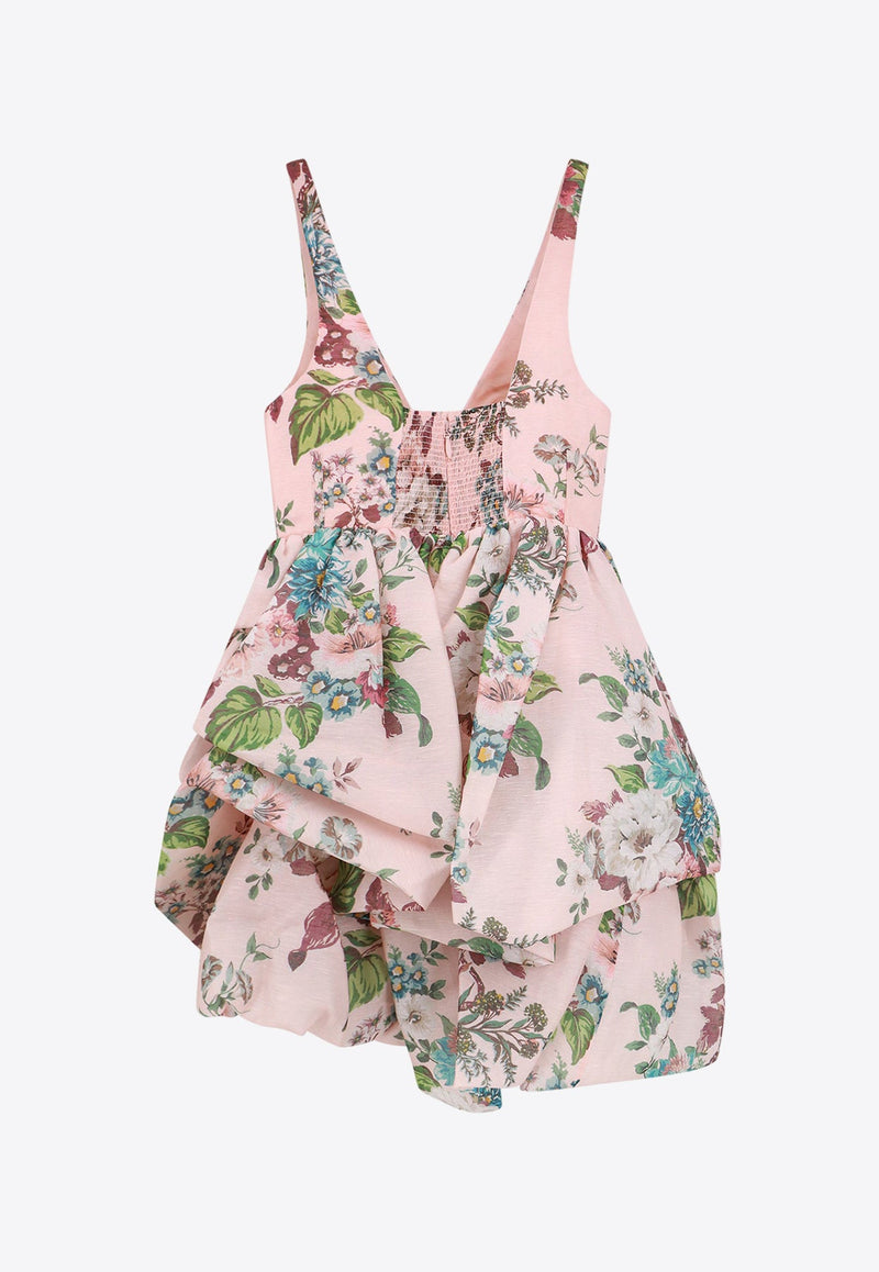 Matchmaker Floral Draped Mini Dress