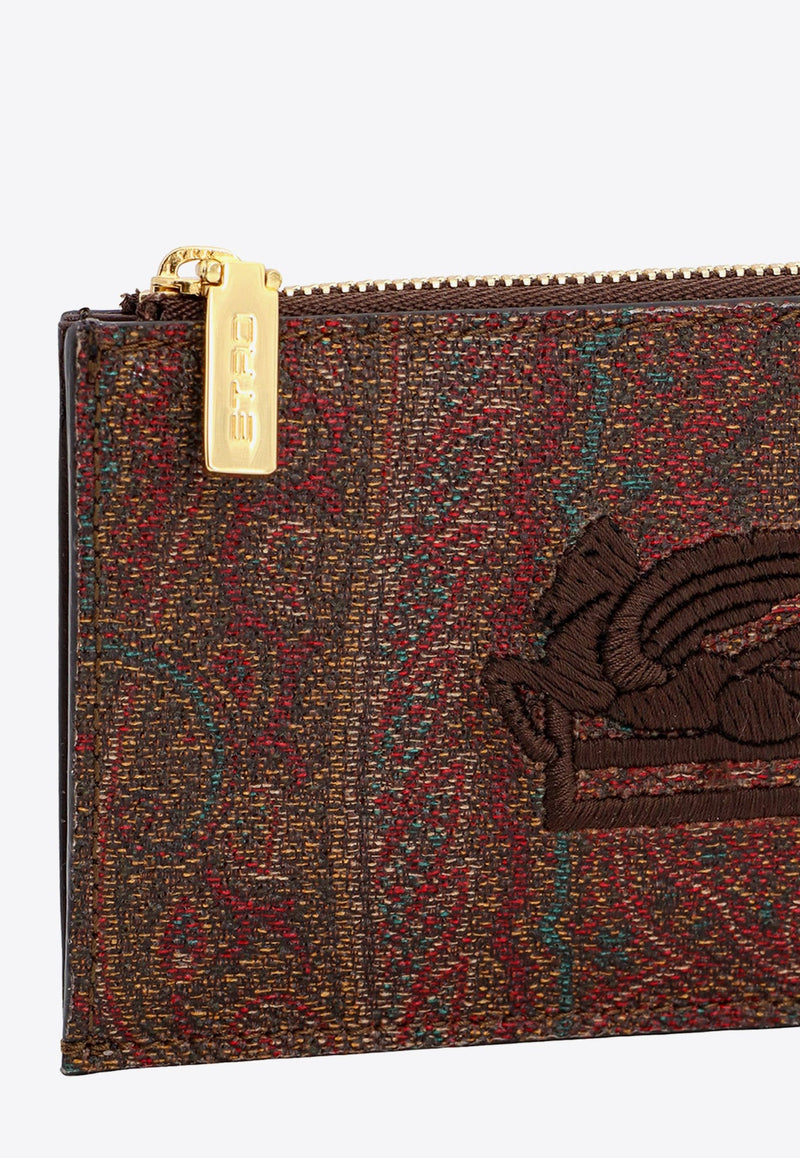 Paisley Jacquard Zip Cardholder