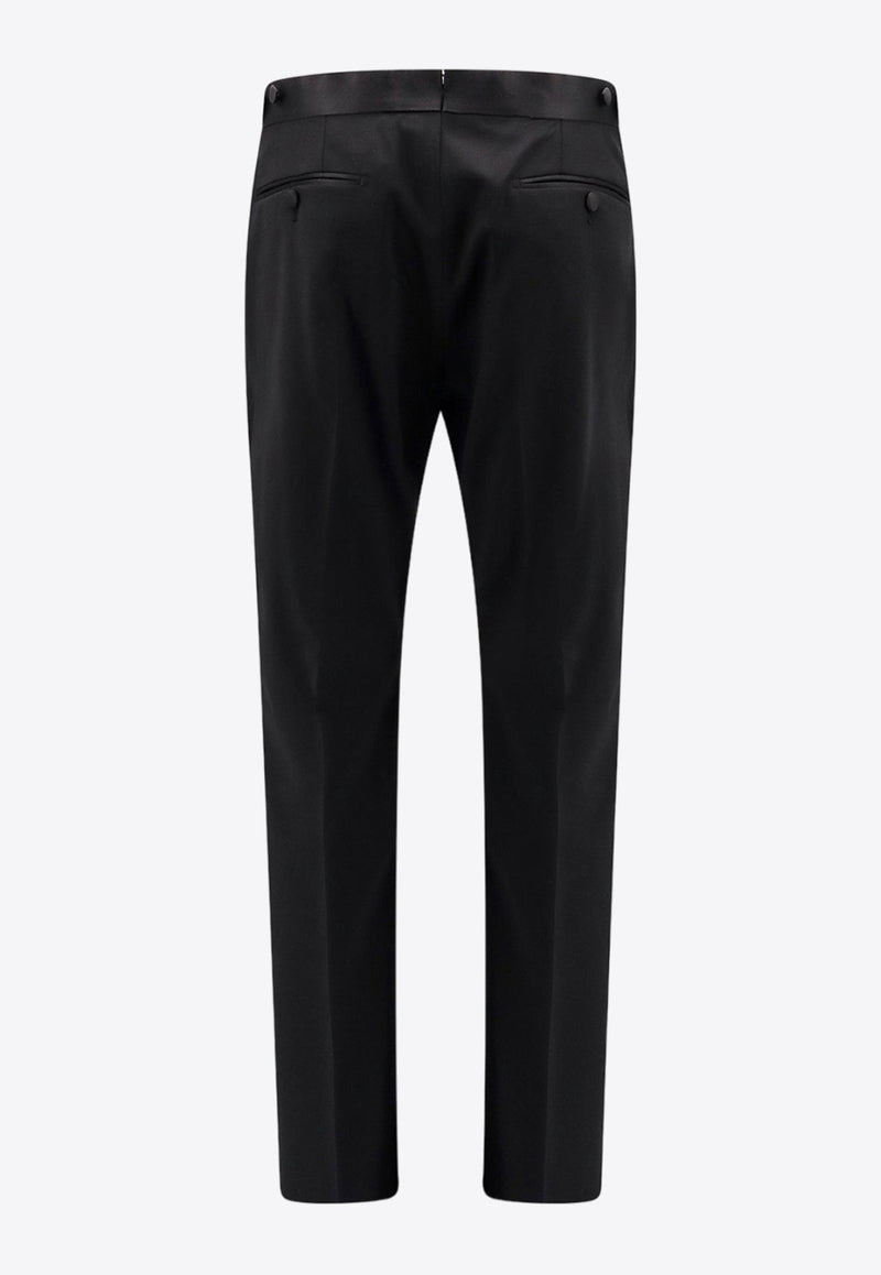 Straight-Leg Wool-Blend Pants