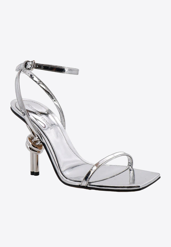 90 Knot-Heel Laminated Leather Sandals