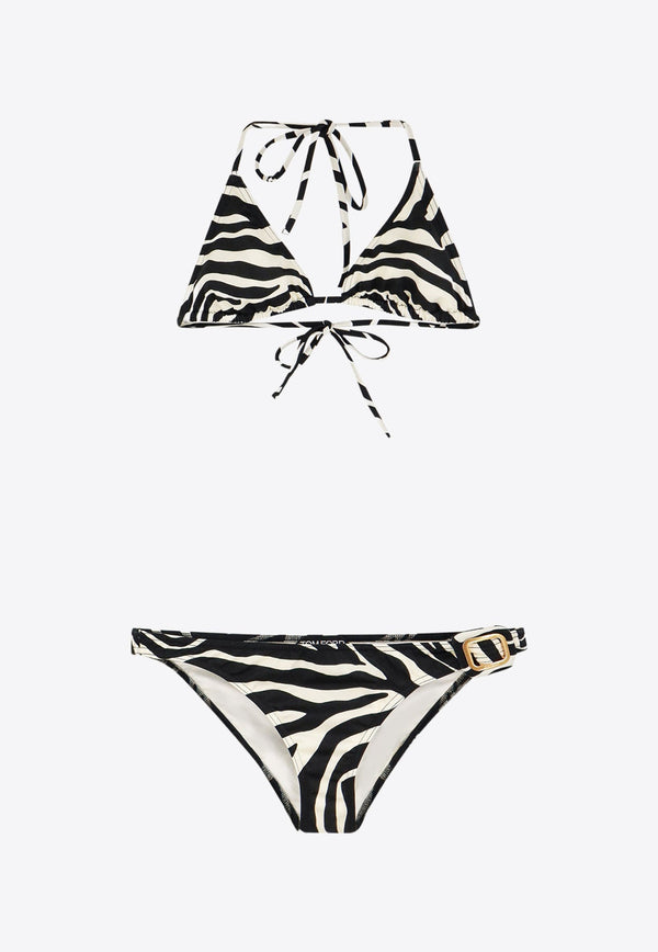 Zebra Print Halterneck Bikini