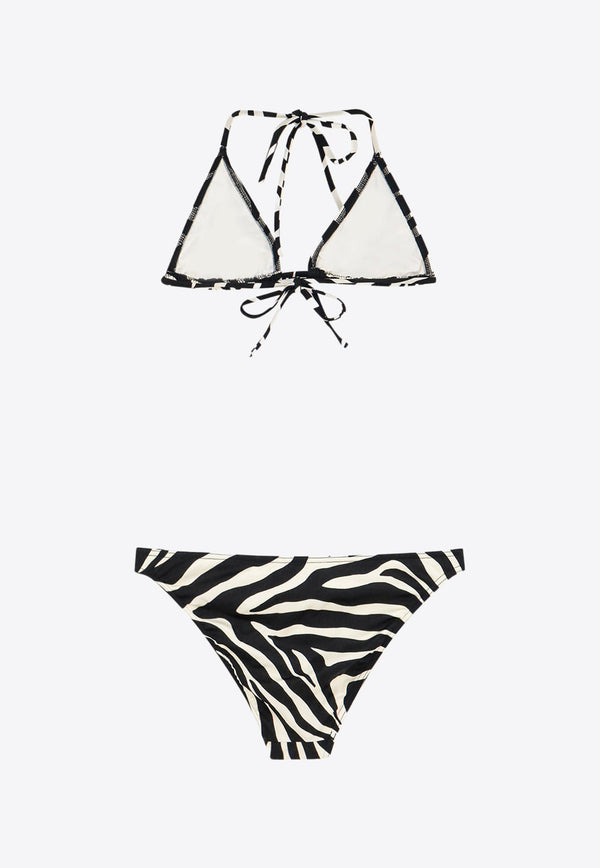 Zebra Print Halterneck Bikini