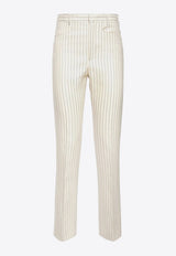 Striped Straight-Leg Pants