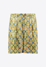 Printed Silk Bermuda Shorts