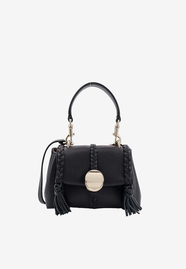 Mini Penelope Grained Leather Top Handle Bag