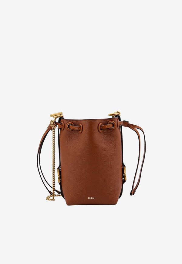 Micro Marcie Grained Leather Bucket Bag