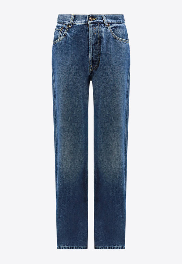 Logo Patch Straight-Leg Jeans