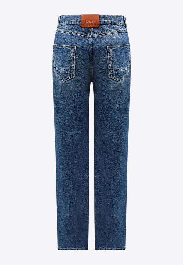 Logo Patch Straight-Leg Jeans