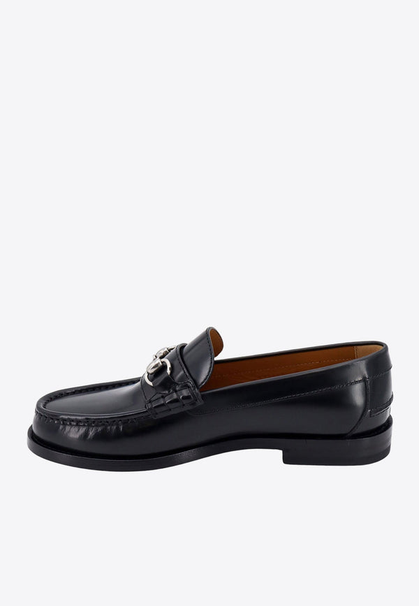 Horsebit-Emblemed Leather Loafers