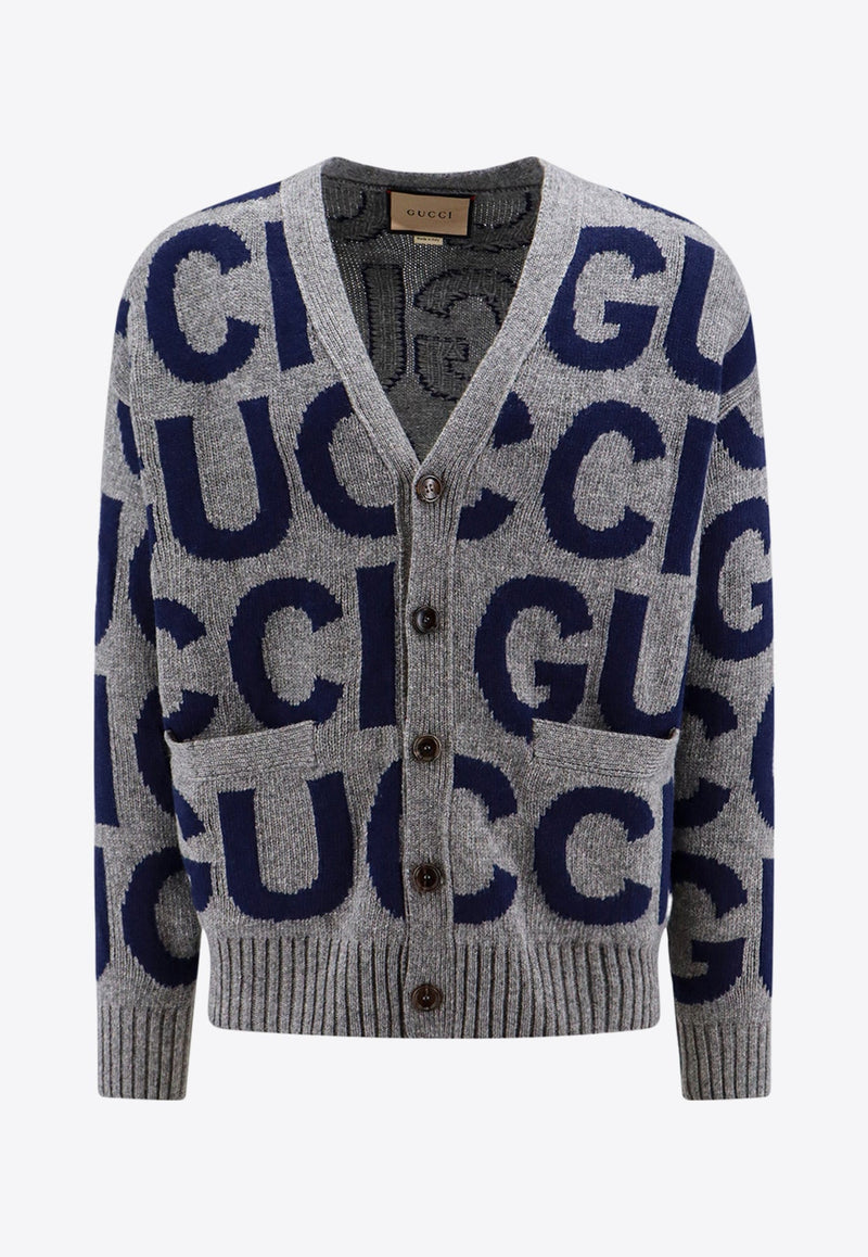 All-Over Intarsia Wool Cardigan