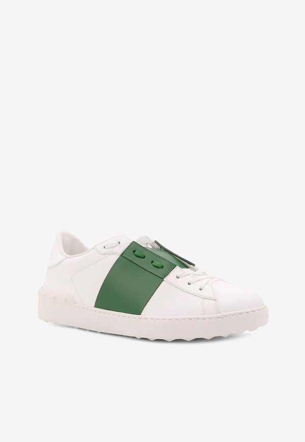 Open Leather Low-Top Sneakers