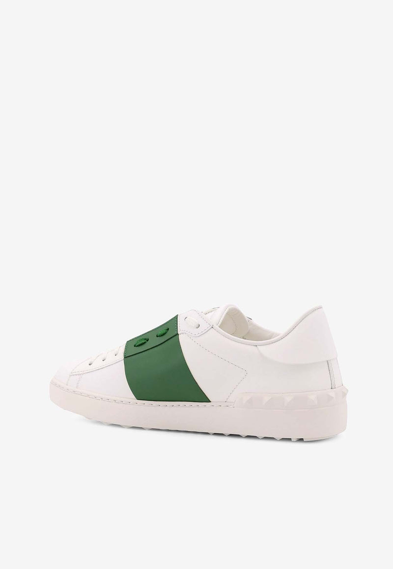 Open Leather Low-Top Sneakers