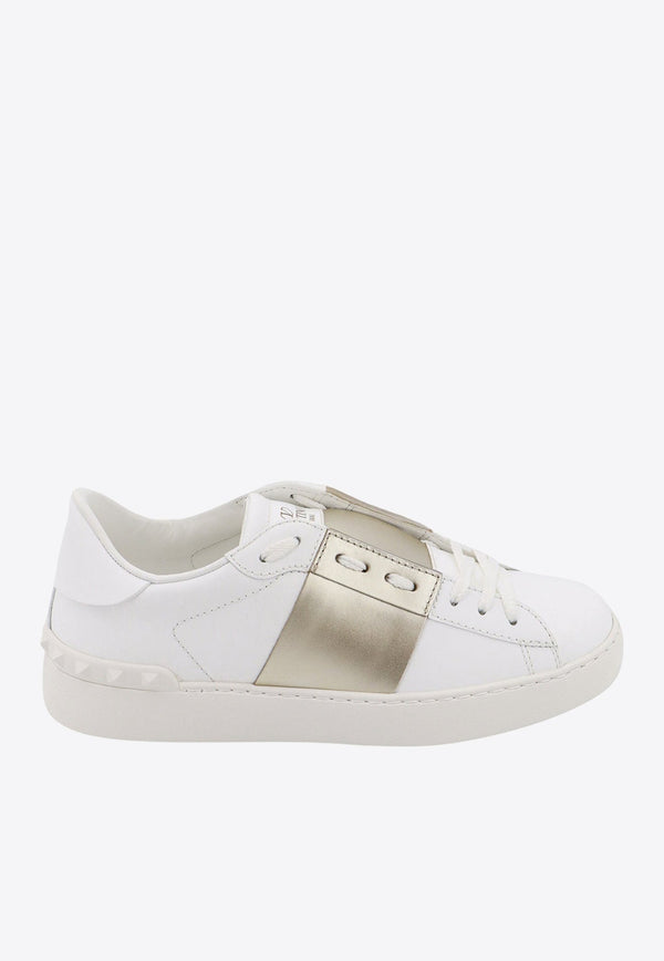 Open Low-Top Leather Sneakers