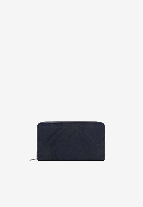 Jacquard Check Zip-Around Wallet