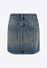 Mini Washed Denim Skirt