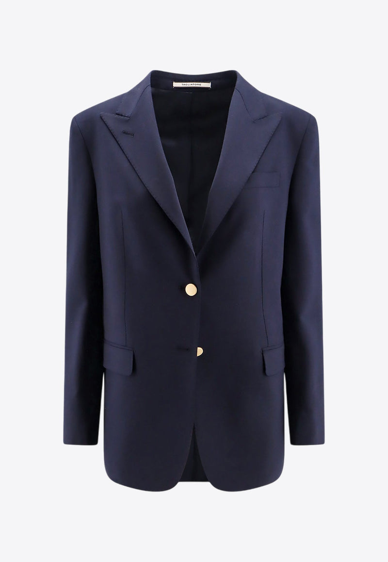 Single-Breasted Wool-Blend Blazer